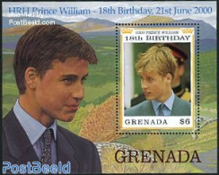 Grenada 2000 Prince William S/s, Mint NH, History - Kings & Queens (Royalty) - Familles Royales