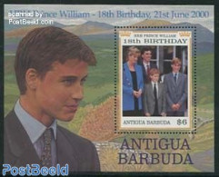 Antigua & Barbuda 2000 Prince William S/s, Mint NH, History - Kings & Queens (Royalty) - Familles Royales