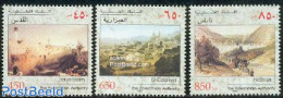 Palestinian Terr. 2002 City Paintings 3v, Mint NH, Art - Paintings - Palestine