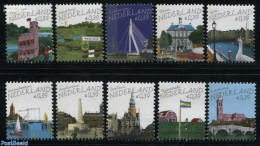 Netherlands 2005 Beautiful Netherlands 10v, Perf. 13.5:12.5 (from Booklet), Mint NH, Nature - Transport - Birds - Ship.. - Neufs
