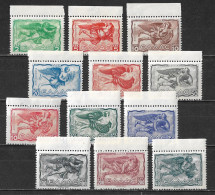 GREECE 1942-1943 Airmail Winds 2 Complete MNH Marginal Sets Vl. A 54 / 59 - 60 / 65 - Nuovi