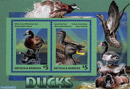 Antigua & Barbuda 2014 Ducks 2v M/s, Mint NH, Nature - Birds - Ducks - Antigua Und Barbuda (1981-...)