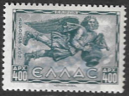 GREECE 1943 Airmail Winds 2nd Issue 400 Dr Grey With Double Printing Vl. A 65 B MNH - Ongebruikt