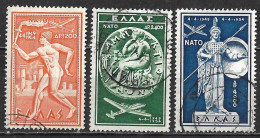 GREECE 1954 5th Anniversary Of NATO Complete Used Set Vl. A 70 / A 72 - Oblitérés