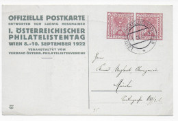 Offizielle Postkarte 1. Österreichischer Philatelistentag Wien, 1922 Nach Trier - Cartas & Documentos