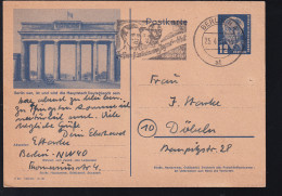 Wilhem Pieck 12 Pfg. Mit Bild Berlin Brandenburger Tor Qabh Berlin 25.4.51 Nach Döbeln - Altri & Non Classificati