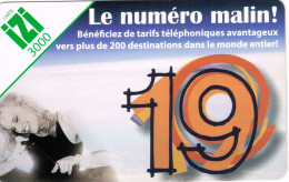 NOUVELLE CALEDONIE NEW CALEDONIA Telecarte Phonecard Prepayee Prepaid IZI 1000 F 19 Numero Malin Ex.2011 UT BE - Nieuw-Caledonië