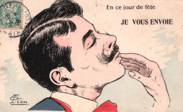 Illustration G. Lion: En Ce Jour De Fête Je Vous Envoie (... Un Baiser) Carte P.L. Paris - Lion