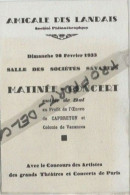 PG / Rare PROGRAMME Ancien AMICALE DES LANDAIS  CAPBRETON  Musique DANSE BAL // REGOR WOLFF Baryton - Programas