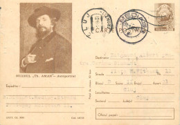 Postal Stationery Postcard Romania Museum Th. Aman Selfportrait - Roemenië