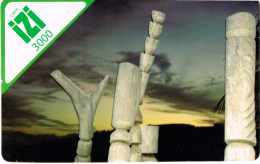 NOUVELLE CALEDONIE NEW CALEDONIA Telecarte Phonecard Prepayee Prepaid IZI 3000 F Sculpture Ile Pins Ex.2011 UT BE - Nouvelle-Calédonie