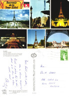 PARIS, MULTIPLE VIEWS, EIFFEL TOWER, FOUNTAIN, PARK, EMBLEM, FRANCE, POSTCARD - Eiffeltoren