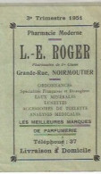 CA / Vintage / Feuillet Pharmacie Moderne 1951 NOIRMOUTIER Horaire Des Marées Bois De La Chaise - Europe