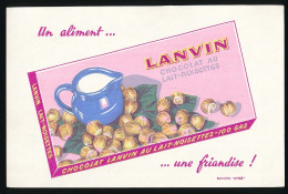 Buvard 21 X 13.5  Chocolat LANVIN  Au Lait Noisette  Marqué "Buvard Efgé" - Kakao & Schokolade