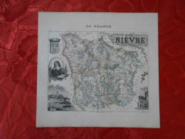 CARTE VUILLEMIN DEPARTEMENT DE LA NIEVRE (58) - Carte Geographique