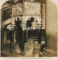 Photo Stéréoscopique 7,2x7,5cm Carte 17,2x8,9cm Vues D'Italie S. 114 - 527 PISE. Le Baptistère Chaire De Nicolas Pisano* - Photos Stéréoscopiques