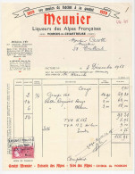 Facture Et Congé Du 04 Décembre 1968 à En-tête De MEUNIER à VOIRON-EN-CHARTREUSE  Isère 38 Liqueurs Des Alpes Françaises - 1950 - ...