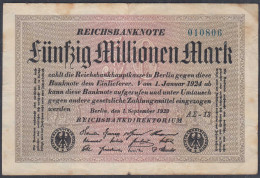 Reichsbanknote - 50 Millionen Mark 1923 Ro 108f F- (4-) FZ A Sigma AΣ-13  (27229 - Other & Unclassified