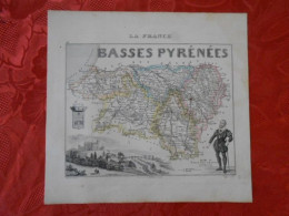 CARTE VUILLEMIN DEPARTEMENT DES BASSES PYRENEES (64) - Carte Geographique