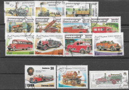 14 TIMBRES VEHICULES POMPIERS - Other & Unclassified