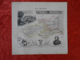 CARTE VUILLEMIN DEPARTEMENT DES  PYRENEES ORIENTALES (66) - Carte Geographique