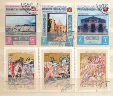 6 Timbres Oblitérés V-11  Kingdom Of YEMEN (3) Mer Rouge Et Jérusalem Et MAGYAR POSTA  HONGRIE  Chronique Médiévale (3) - Altri & Non Classificati