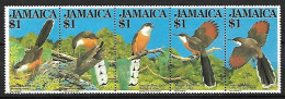 Jamaica MNH ** 1982 : Strip 5x  Jamaican Lizard Cuckoo  -  Coccyzus Vetula - Cuco, Cuclillos