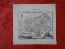 CARTE VUILLEMIN DEPARTEMENT DE LA SEINE INFERIEURE (76) - Carte Geographique