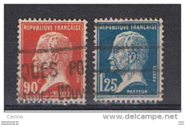 FRANCE:  1923/26  PASTEUR  -  2  VAL. OBL. -  YV/TELL. 178 + 180 - 1922-26 Pasteur