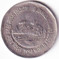 INDIA COIN LOT 36, 2 RUPEES 1993, WORLD FOOD DAY, FAO, HYDERABAD MINT, XF, SCARE - Inde