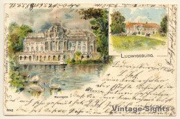 Ludwigsburg: Schloss Monrepos - Schwäne (Vintage PC 1901) - Ludwigsburg