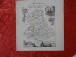 CARTE VUILLEMIN DEPARTEMENT DE LA HAUTE-VIENNE (87) - Carte Geographique