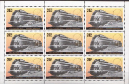 North-Korea MNH Minisheet - Treinen