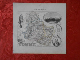 CARTE VUILLEMIN DEPARTEMENT DE L'YONNE (89) - Carte Geographique