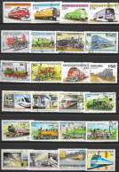 49 TIMBRES VEHICULES TRAINS - Treni
