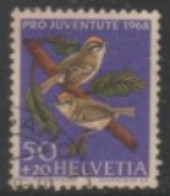 1968 SWITZERLAND USED STAMP ON BIRD/Regulus Ignicapillus-Common Firecrest - Songbirds & Tree Dwellers