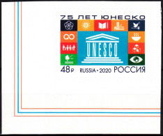 RUSSIA 2020-85 UNESCO-75. Science Education Culture UN. CORNER, Mint Adhesive - UNESCO