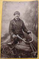 Carte Photo Metz Militaire Motard / Motocycle Motocycliste Motocyclette Moto Motorisé Motocyclistes Vélomoteur Motos - Ausrüstung