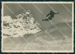 Aosta Valtournenche Cervinia Sci PIEGHINE Foto FG Cartolina ZK3419 - Aosta