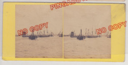 Fixe Stereoview Bareau Navire Voilier The Thames At Blackwall - Stereoscopio