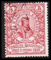 1910. ITALIA.  PLEBISCITO MERIDIONALE. GARIBALDI 5 (+5) Cmi. Fine Cancelled. (Michel 97) - JF544893 - Afgestempeld