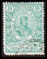 1910. ITALIA.  PLEBISCITO MERIDIONALE. GARIBALDI 15 (+15) Cmi.  (Michel 98) - JF544894 - Afgestempeld