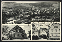 AK Igersheim B. Bad-Mergentheim, Strassenpartie Mit Geschäft Von Karl Lafer, Neues Schulhaus, Teilansicht  - Bad Mergentheim