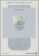 ETB 21/2010 Konrad Zuse, Erfinder, Computer - 2001-2010