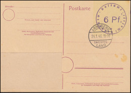 Britische Zone Notausgabe Postkarte P A01aB Arnsberg, Gefälligkeits-O 24.1.1946 - Usati
