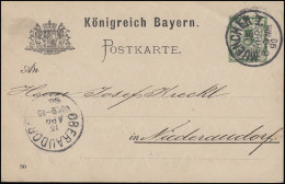Bayern P 38/01 Ziffer 5 Pf Grün DV 90: MÜNCHEN I. - 15.4.90 Nach Niederaudorf - Postal  Stationery