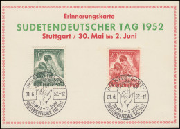 Karte Sudendeutscher Tag Mit 80-81 Tag Der Briefmarke SSt STUTTGART 1.6.1952 - Other & Unclassified