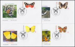 2500-2503 Wohlfahrt Schmetterlinge 2005 Satz Auf 5 Schmuck-FDC Berlin - Papillons