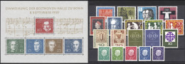 302-325 Bund-Jahrgang 1959 Komplett (19 Marken Und Block 2), Postfrisch ** - Colecciones Anuales