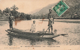 NOUVELLE CALEDONIE - Thio - Pirogue De Rivière - Carte Postale Ancienne - Nieuw-Caledonië